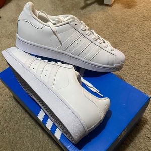 All white classic adidas shell toes